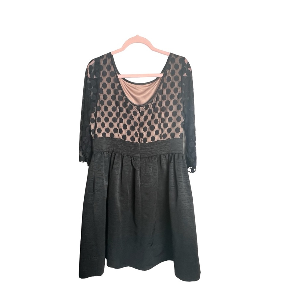 Eliza J Women’s Dot Mesh Bodice Fit And Flare Dress Black Cocktail Dress Sz‎ 16 - Picture 3 of 6
